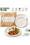 BIO PICNIC 7" Bagasse Plates [30 Pack] | Eco-Friendly, Biodegradable Sugarcane | Compostable Disposable Plates for Parties, Weddings, Birthdays, Snacks | Round, Natural Beige (18cm)