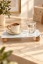 Nero Marble Black Marble Patterned Decorative Presentation Stand with Wooden Legs, Kitchen Bathroom Countertop Organizer 24.5 × 12 cm - 8