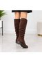 Women's Daily Flat Sole Zippered Suede Boots - 3