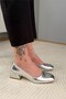 Women's Lora Silver 3.5cm Thick Heel Shoes - 2
