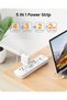 وصلة تمديد كهربائية مع منافذ USB، شريط طاقة عالمي بثلاثة مقابس - 2