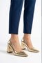 Women's Starlight Gold 7 cm Square Thick Heeled Shoes - 2