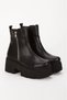 Women's Black High Thick Platform Sole Side Zipper Casual Boots - 3