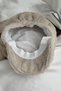Plush Cap with Rubber Detail Soft Texture Hat - 3