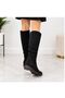 Women's Daily Flat Sole Zippered Suede Boots - 2