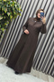Women's Clothing Plus Size Full Length Cashmere Coat with Stone Collar and Hidden Buttons - 9