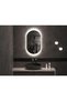 مرآة حائط LED كبسولية بإطار ألومنيوم ذهبي 55×120 سم - 3