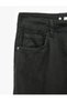 Buttoned Pocketed Washable Comfortable Fit Elastic Short Leg Denim Harem Pants - 7
