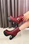 Women's Lorenza Burgundy 12 cm Platform Heeled Women's Boots K-2030 - 6