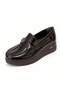 Lumina Genuine Leather Platform Loafer – Stone Buckle, 4 cm Heel, Lightweight and Comfortable