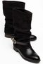 Women's Terra Black Flat Sole Drawstring Detailed Ankle Boots - 4