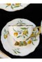 Acar 6-Piece Lemon Pattern Porcelain Gilded Coffee Cup Set 90 ml - 4