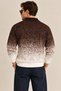 Men's Polo Collar Buttonless Gradient Patterned Knitwear Sweater Regular Fit Long Sleeve - 4