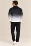 Men's Polo Collar Buttonless Gradient Patterned Knitwear Sweater Regular Fit Long Sleeve - 4