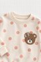 Baby Girl Teddy Bear Embroidered Polka Dot 2-Piece Set 100% Cotton Combed Cotton 3-18 Months - 3