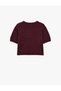 Regular Fit Crew Neck Short Sleeve Glittery Knit Sweater - 2