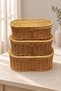 3-Piece Oval Storage Box and Organizer Set with Lid, Multi-Purpose Organizer Rattan Set - 2