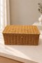 3 Sizes Covered Rattan Organizer Basket Rectangular Wicker Storage Box Multi-Purpose Organizer - 3