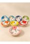 Handmade Floral Patterned Ceramic, Snack Bowl/Sauce Bowl, 8 Different Colors, Set of 8 Bowls (10cm) - 5
