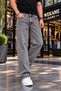 Men's Baggy High Denim Jean Snow Wash Pants - 6