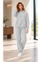 Women's Plain Hooded Tracksuit Set - Oversized Sweatshirt with Kangaroo Pockets and Spanish Leg Sweatpants Set
