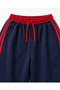 Navy Blue Red Striped Grunge Printed Tracksuit Set - 6
