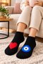 Women's Winter Thick Towel Bootie Socks Set of 2 and Black Bootie Socks with Evil Eye Beads 2 Pairs - 4