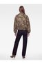 Floral Patterned Fancy Buttoned Comfortable Fit Classic Collar Zippered Denim Jacket - 4