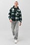 Men's Plaid Hooded Casual Green Lumberjack Jacket with Pockets - 6