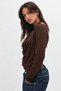 Halter Degaje Look Double Layered Front Long Sleeve Blouse - 4