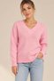 Women's V-Neck Soft Textured Side Slit Knitwear Sweater My4535 - 3