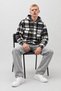Men's Plaid Hooded Casual Blue Lumberjack Jacket with Pockets - 4