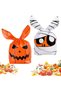 50PCS Halloween Treat Bags: Cute Rabbit Ear Small Halloween Cookies Plastic Gift Bags for Party Decoration Supplies - 2