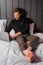 100% Cotton Long Sleeve Men's Pajama Set Wide Size Option - 4