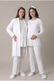 Women's Pudra Shawl Collar Lace Long Sleeve Maternity Pajama Set with Easy Breastfeeding Feature and Robe