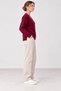 Women's V-Neck Soft Textured Side Slit Knitwear Sweater My4535 - 2