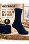 6 Pairs Premium Bamboo Thick Winter Navy Blue Color Men's Socks