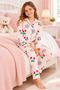 Girl's Button-Down Printed Pajama Set - 2