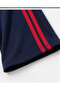 Navy Blue Red Striped Grunge Printed Tracksuit Set - 3