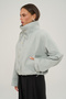 Liora Buttoned Ice Blue Bomber Jacket - 4