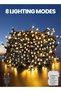 MODI 50Meter LED Fairy String Lights – 320 LEDs, Warm White, 8 Modes, Waterproof Outdoor Curtain Lig - 2