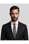 Black and White Striped Brown Silk Tie – 7.5 cm Wide