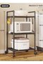 DUNISO 3 Tier Storage Shelves, Stable Kitchen Shelf Organizer, Storage Rack with Wheels and Armrests - 4