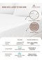 Pizuna Pure Combed Cotton Queen Fitted Sheet 160x200 cm White, 400 Thread Count Cool Luxury Soft 100 - 2