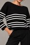 Women's Boat Neck Striped Knit Sweater - 3