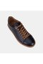 Men's Black Lace-Up Casual Textured Leather Sneaker - 7