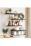 XiuWoo 4 Pack Wood Wall Mounted Floating Shelves, Hanging Shelf Storage Rack, Home Display Rack, Pla - 2