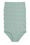 Women's Aqua Green Color Ribbed High Panties 6 Pack Comfortable Cut Underwear