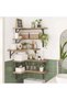 Anmi Corner Floating Shelves Set of 5 - Wall Mounted Rustic Wood Wall Shelves, Easy-to-Assemble Tier - 4