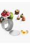 ANSELF 5-Piece Cake Mould With Removable Bottom Silver 6.4x4 , 11.2x4.5 , 14x4.5 , 16.3x7.5 , 21.8x8 - 4